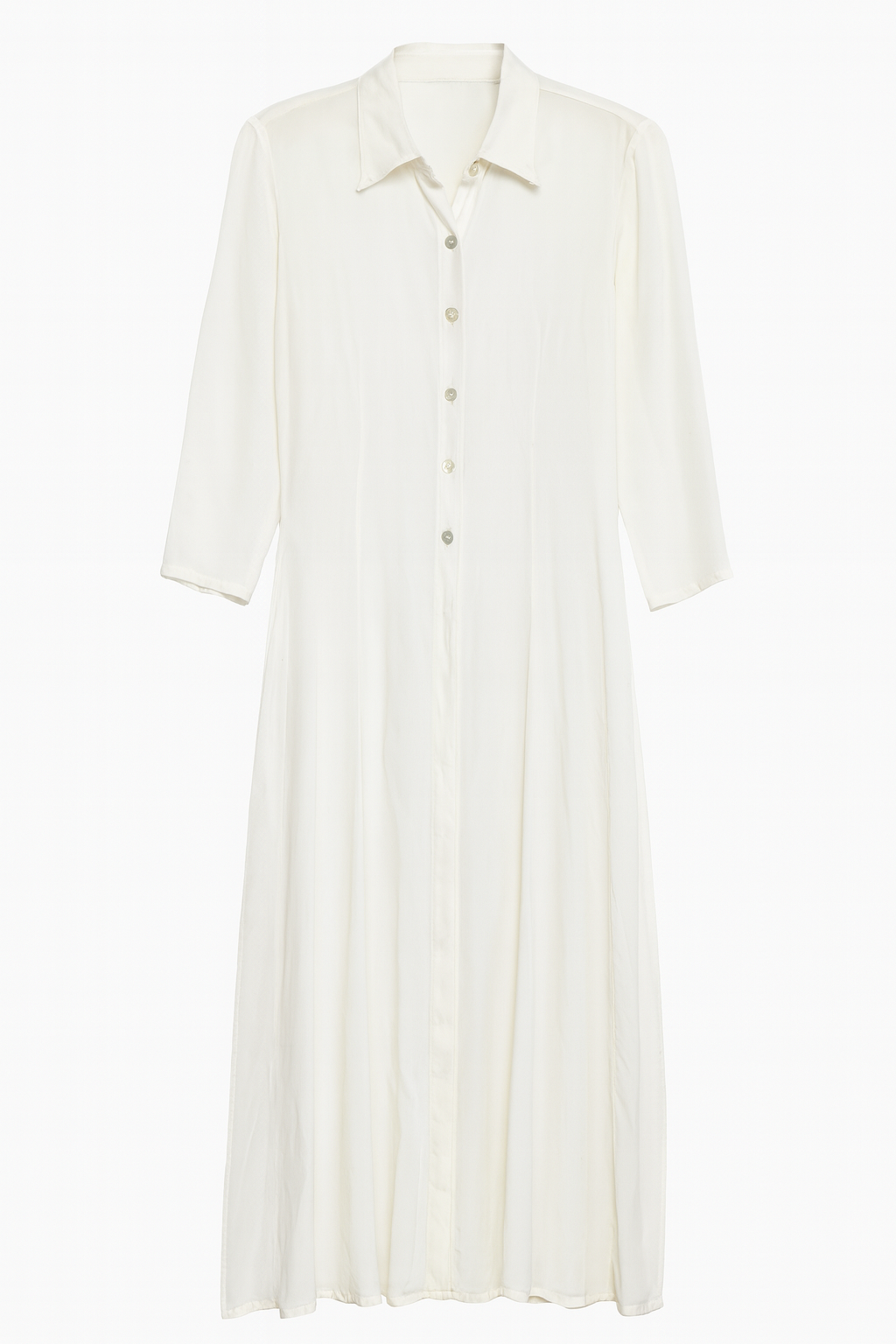 White Sheer Shirt Dress