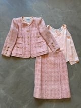 Three Piece Blush Pink Vintage Skirt Suit