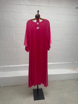Pink Silk Caftan with Gold Belt