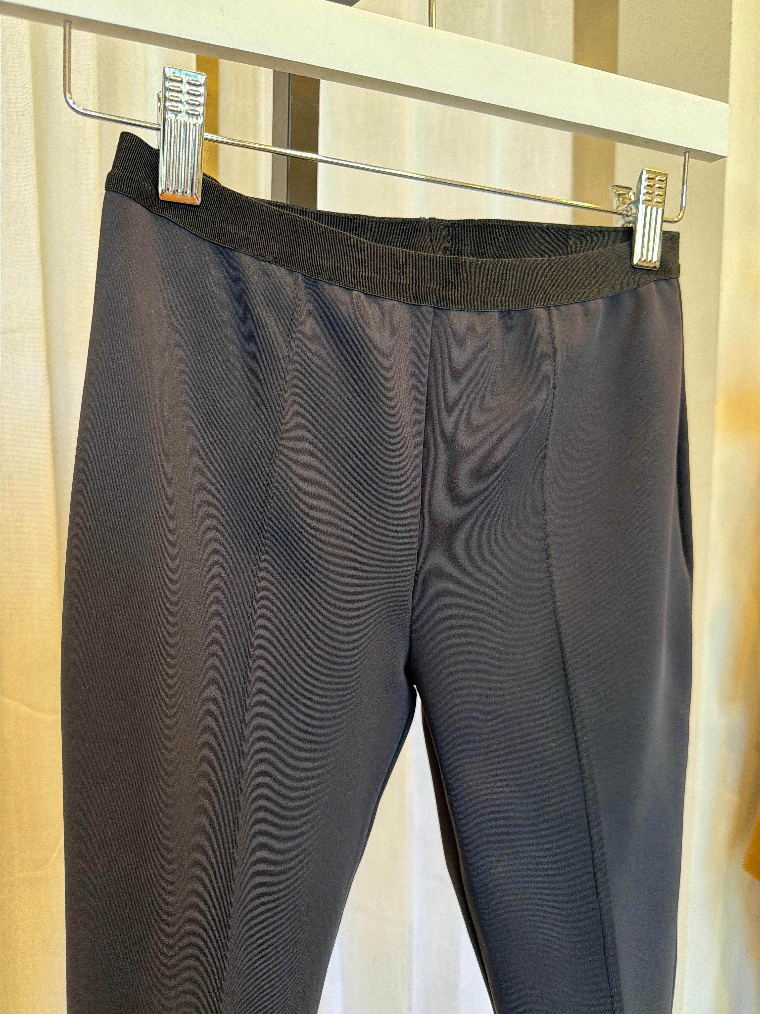 Navy Stretch Pants with Elastic Waistband