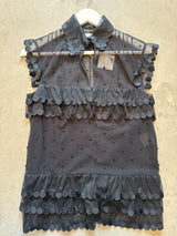 Lace Blouse with Pearl Closure