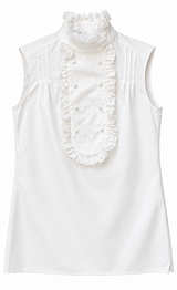 White Ruffle Sleeveless Blouse