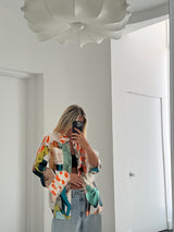 Art Collage Silk Shirt