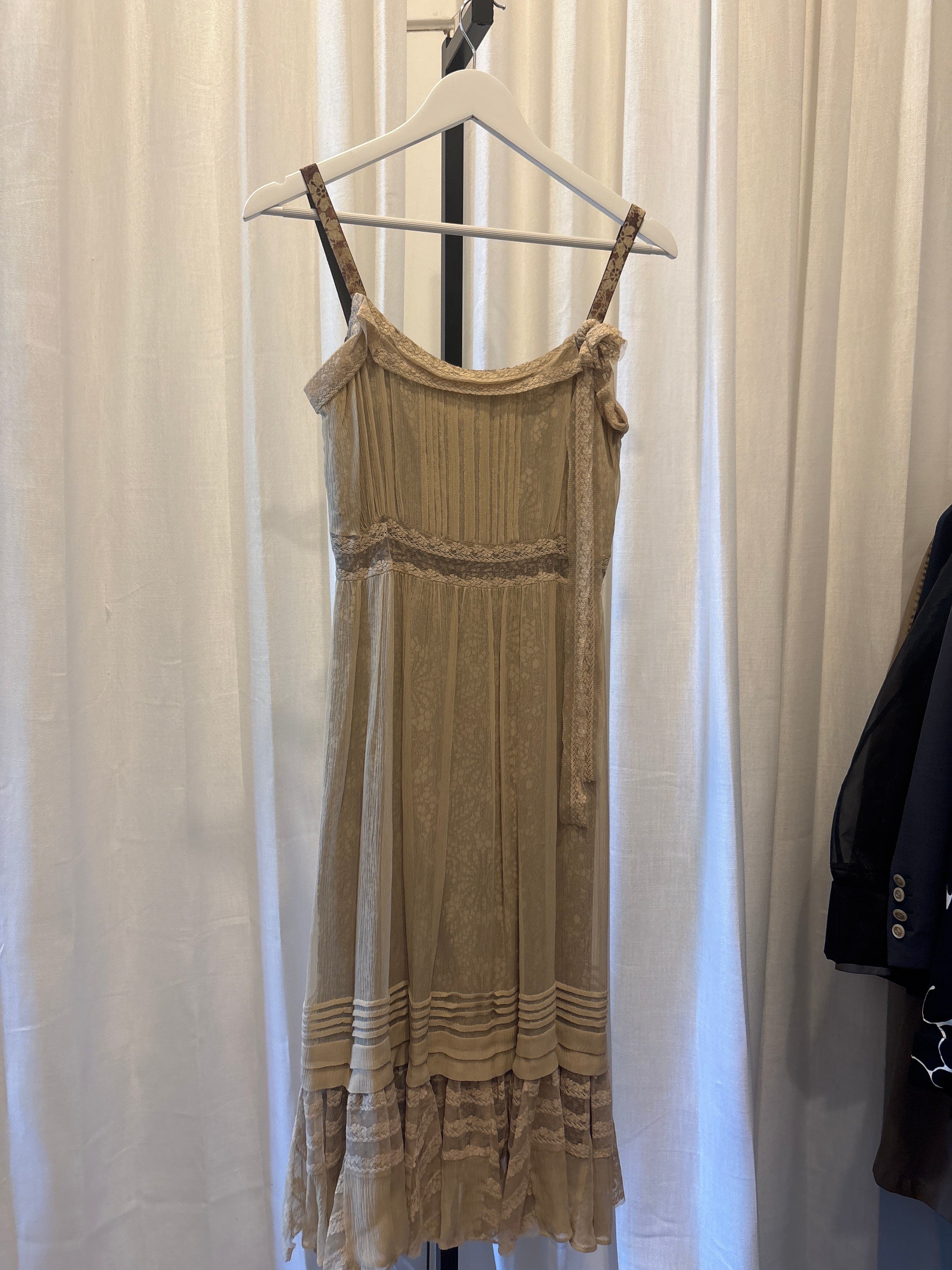 Tocca 90s Chiffon Nude Dress
