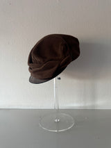 Brown hat with metalic cap