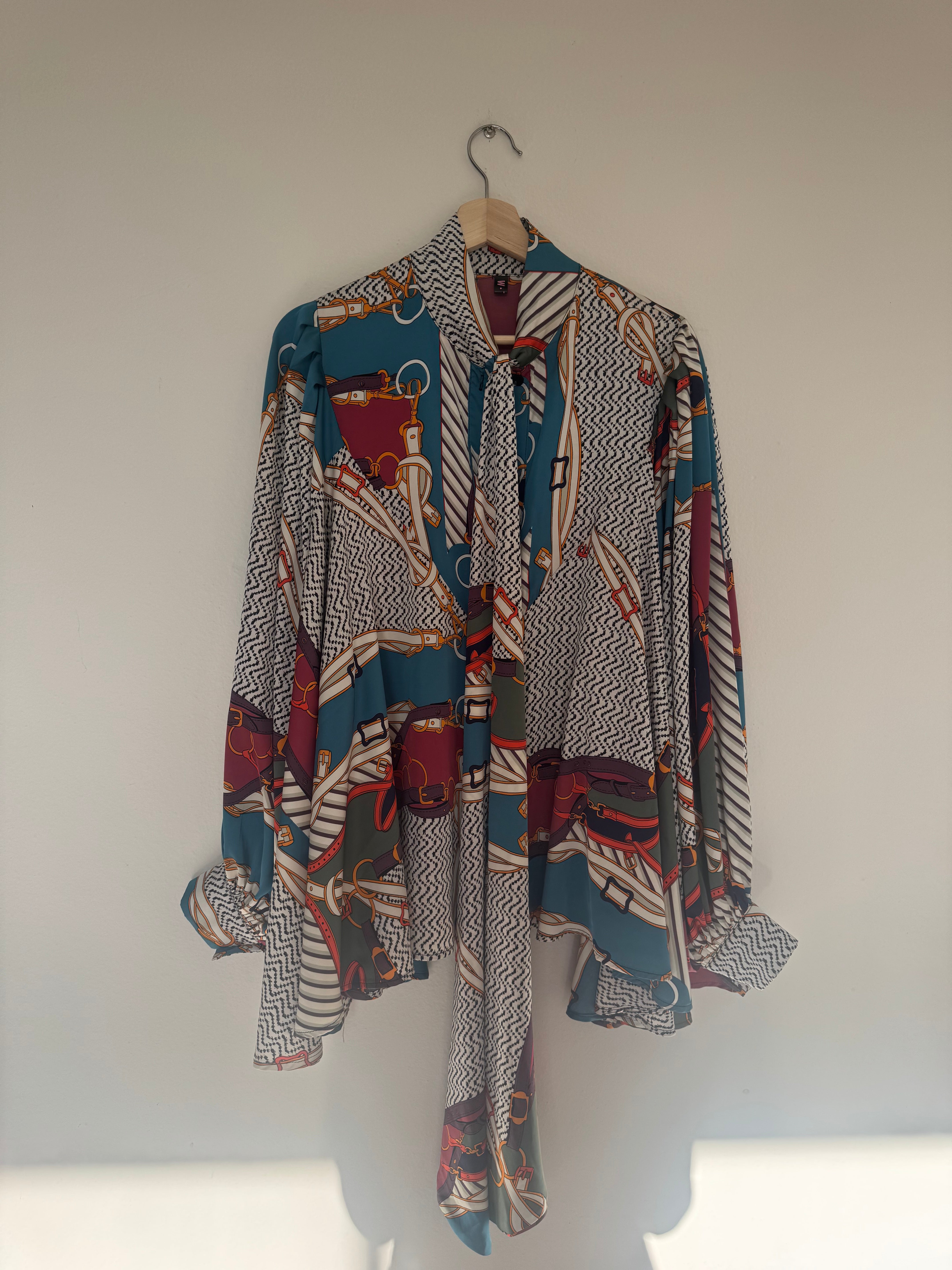 Silk Scarf Print Shirt