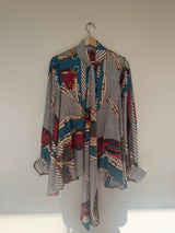 Silk Scarf Print Shirt