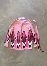 Pink Feather Print Blouse