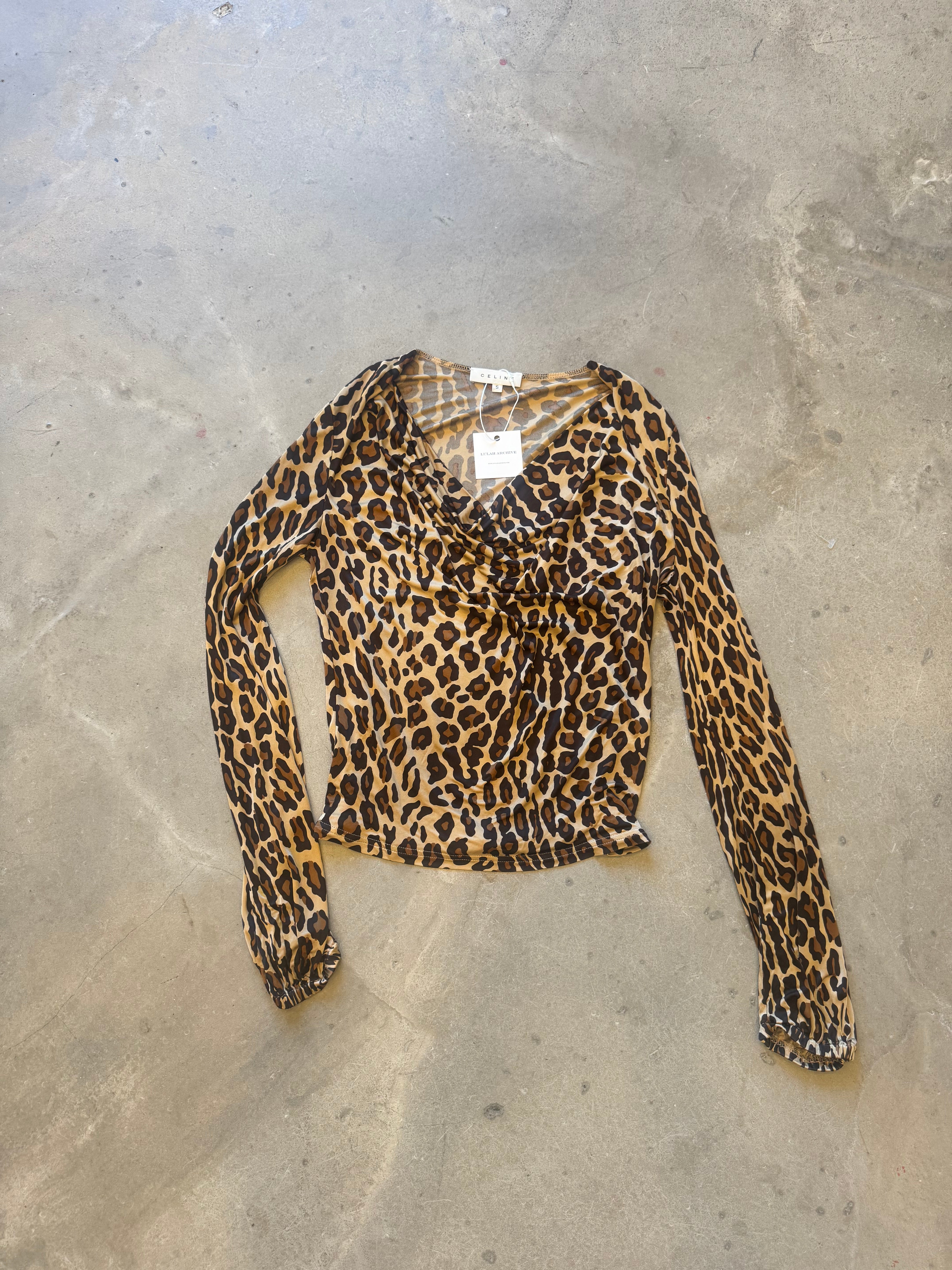 Leopard Cowl Neck Vintage Top