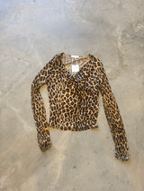 Leopard Cowl Neck Vintage Top