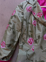 Rose Painted Vintage Silk Jacket