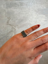Vintage Sterling Marcasite Panel Ring