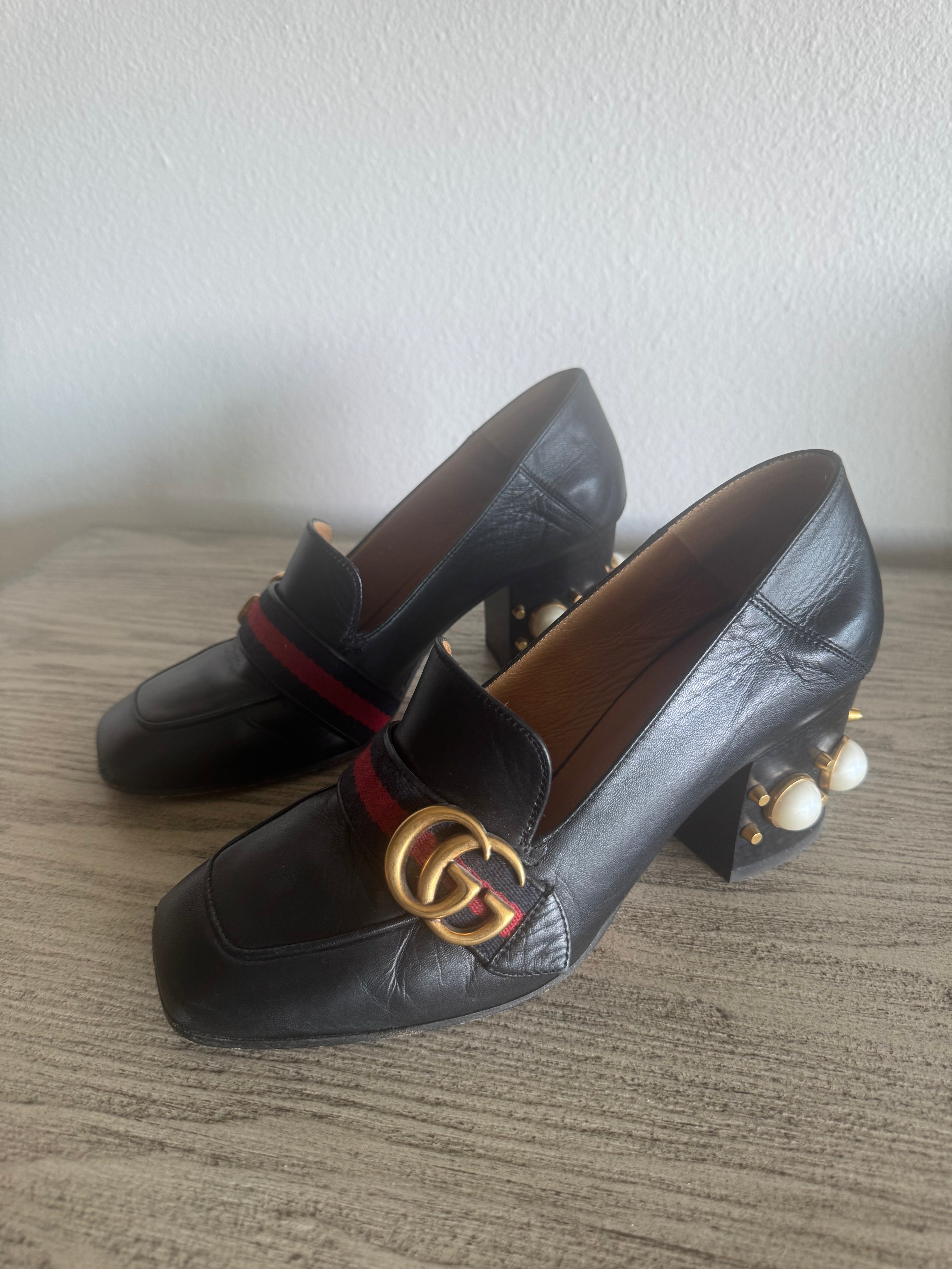 Peyton GG Pearl Mid-Heel Loafer