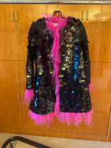Sequin and Ostrich feather jacket