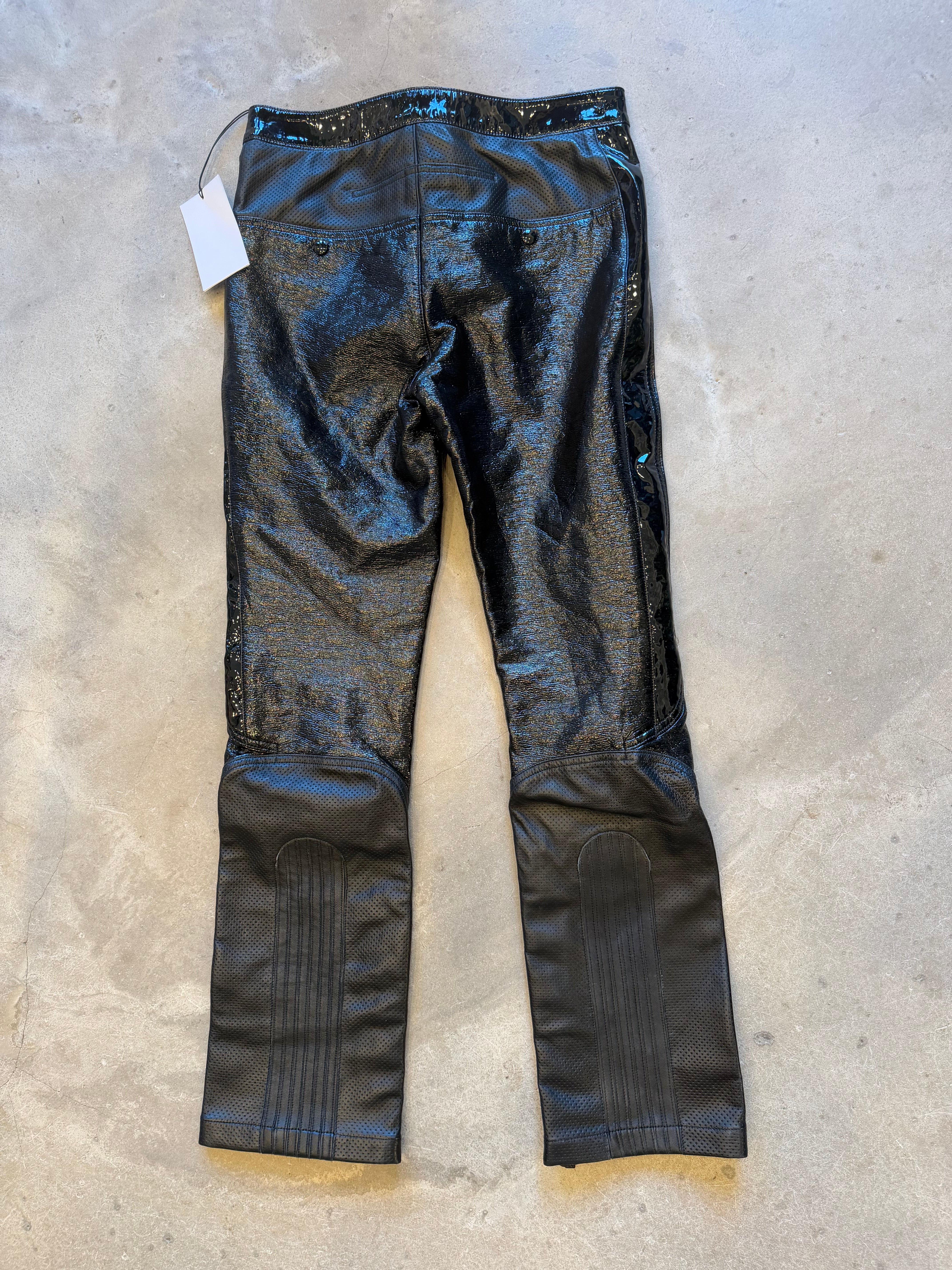 Patent & Cracked Leather Pants