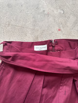 Burgundy Poplin Wrap Skirt