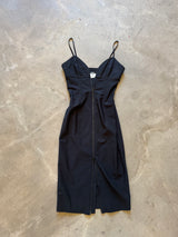 Vintage Black Body Con Dress with Zip
