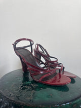 Crocodile Red Strappy Heels (37.5)