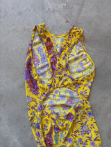Yellow Mesh and Floral Runway Jumpsuit