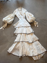 White Romantic Linen Tiered Dress