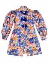 Silk Vintage Jacket with Blue Silk Frog Closures