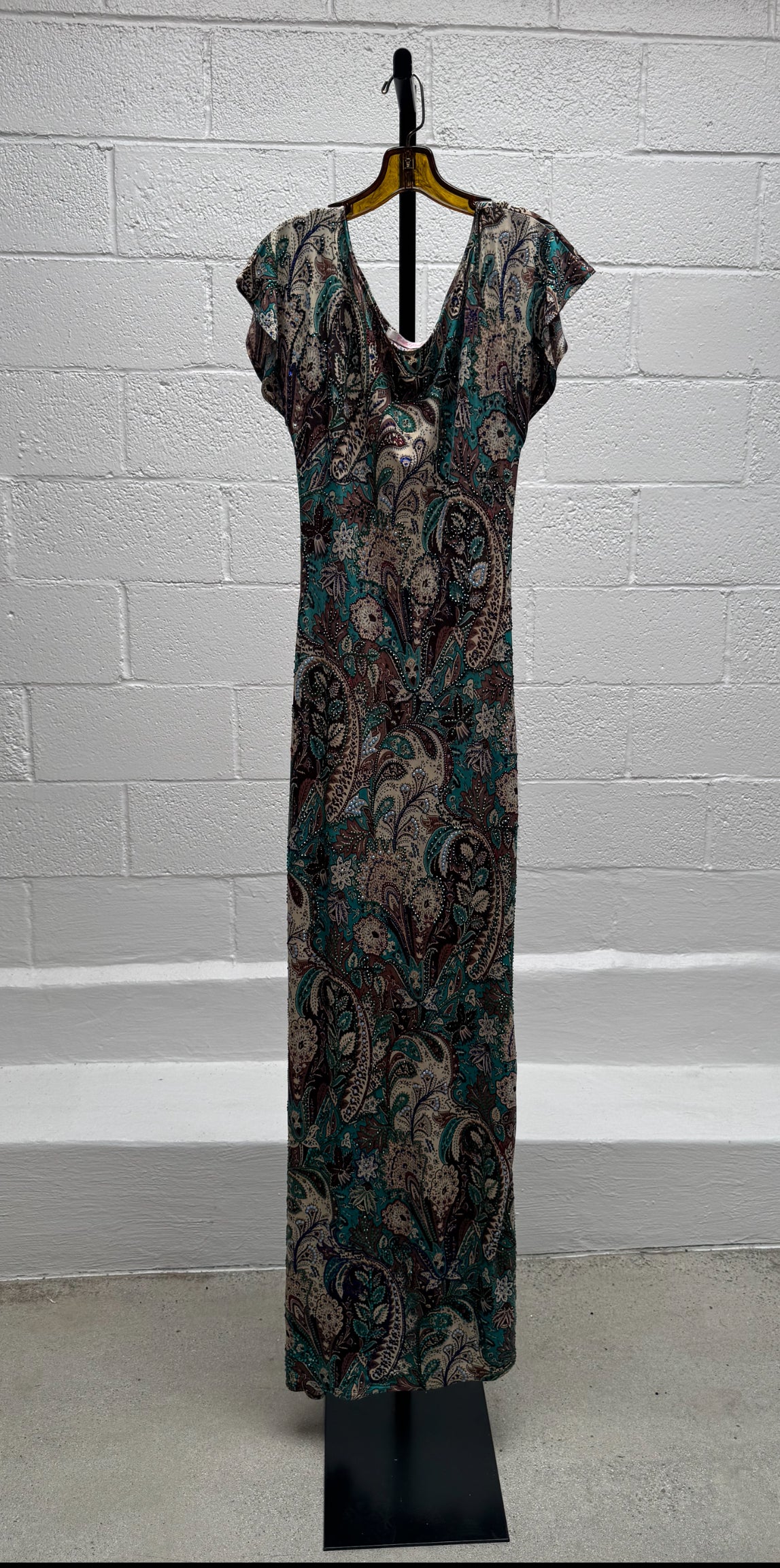 Paisley Print Dress with Diamanté