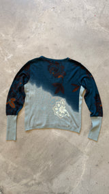 Teal Floral Sweater