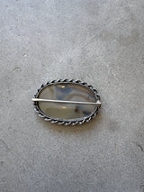 Marble and Silver Brooch