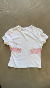 White Lingerie Print T-Shirt