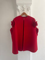 Compact Drap Rose-Appliqué Cape