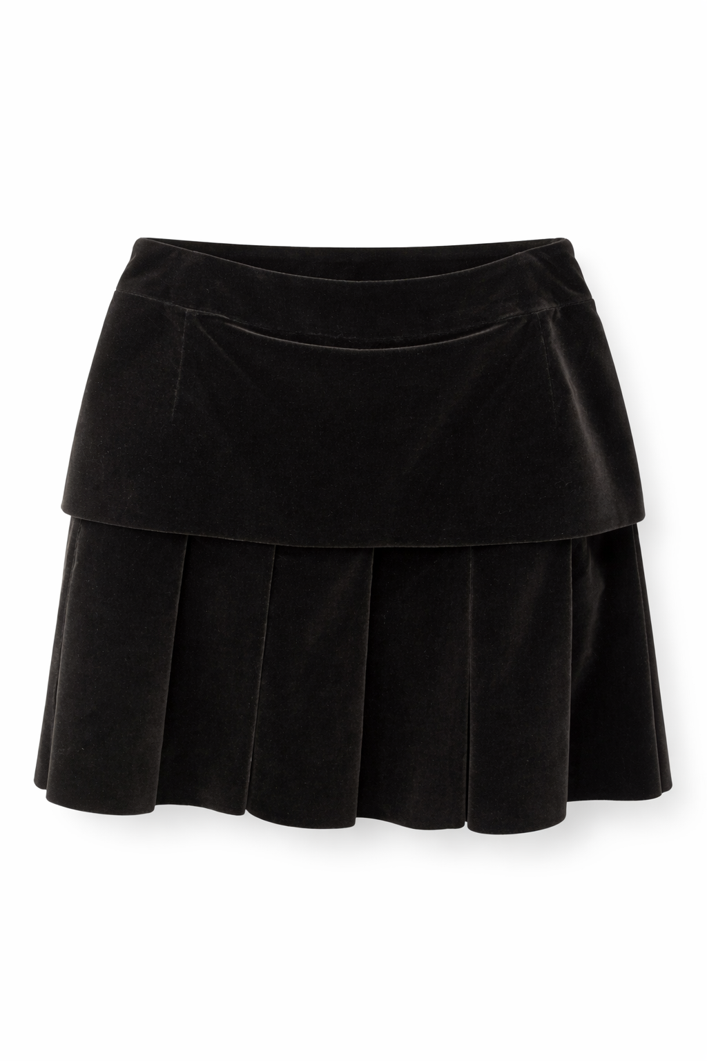 Chanel pleated velvet skirt