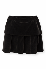 Chanel pleated velvet skirt