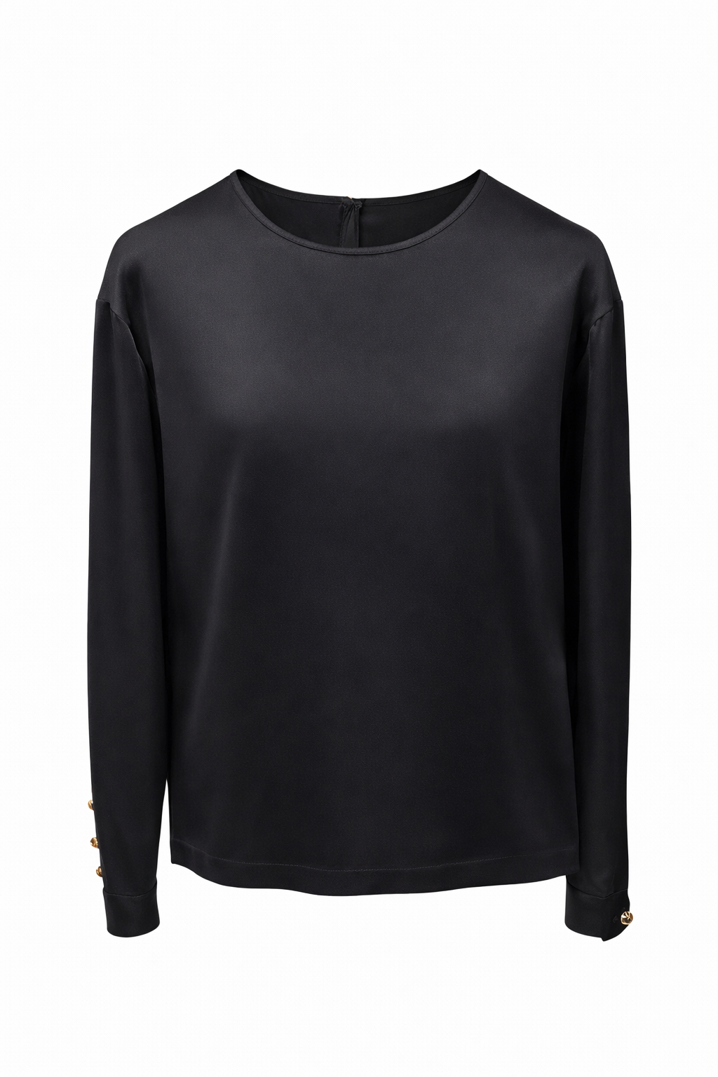 Silk Top with Gold Button Details