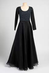 Beaded Gown with Full Silk Skirt