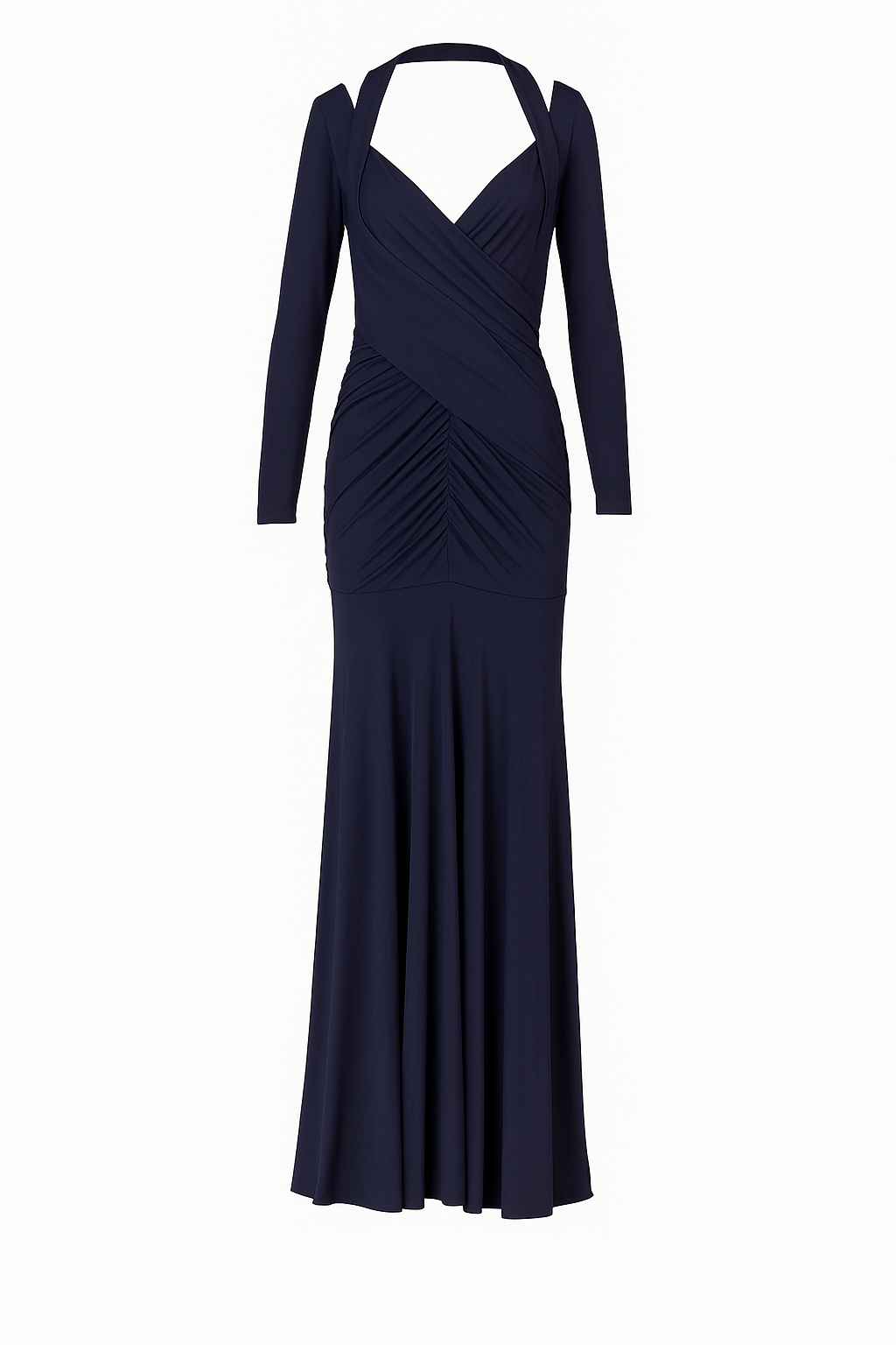Midnight Blue Jersey Draped Gown