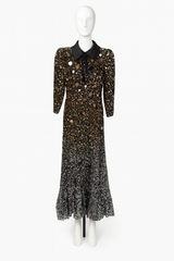 Sequins Gown with Collar