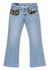 Early 2000s Ultra Low-Rise Embroidered Jeans