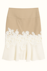 Khaki Lace Detail Skirt