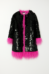 Sequin and Ostrich feather jacket