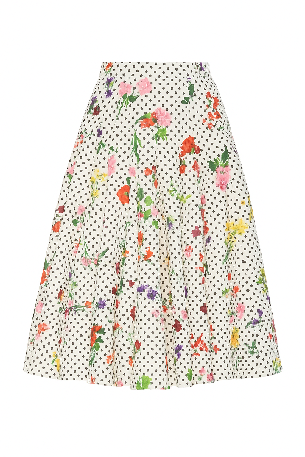 Polka Dot Floral Skirt