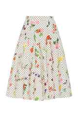 Polka Dot Floral Skirt