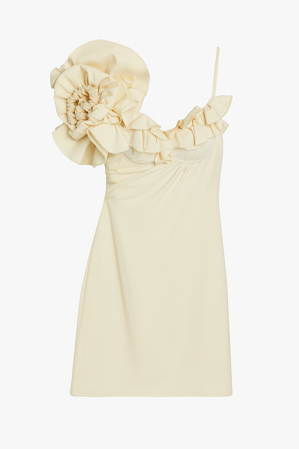 Dress with Flower Ruffles
