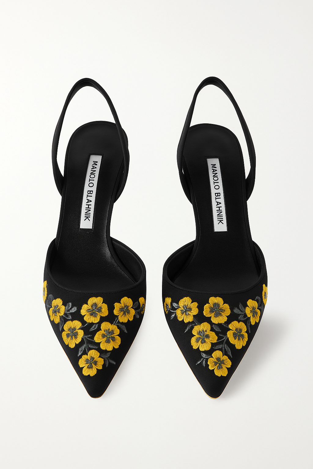 Carolyne Yellow Floral Embroidered Sling Back (40)