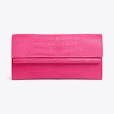 Hot Pink Crocodile Clutch Bag