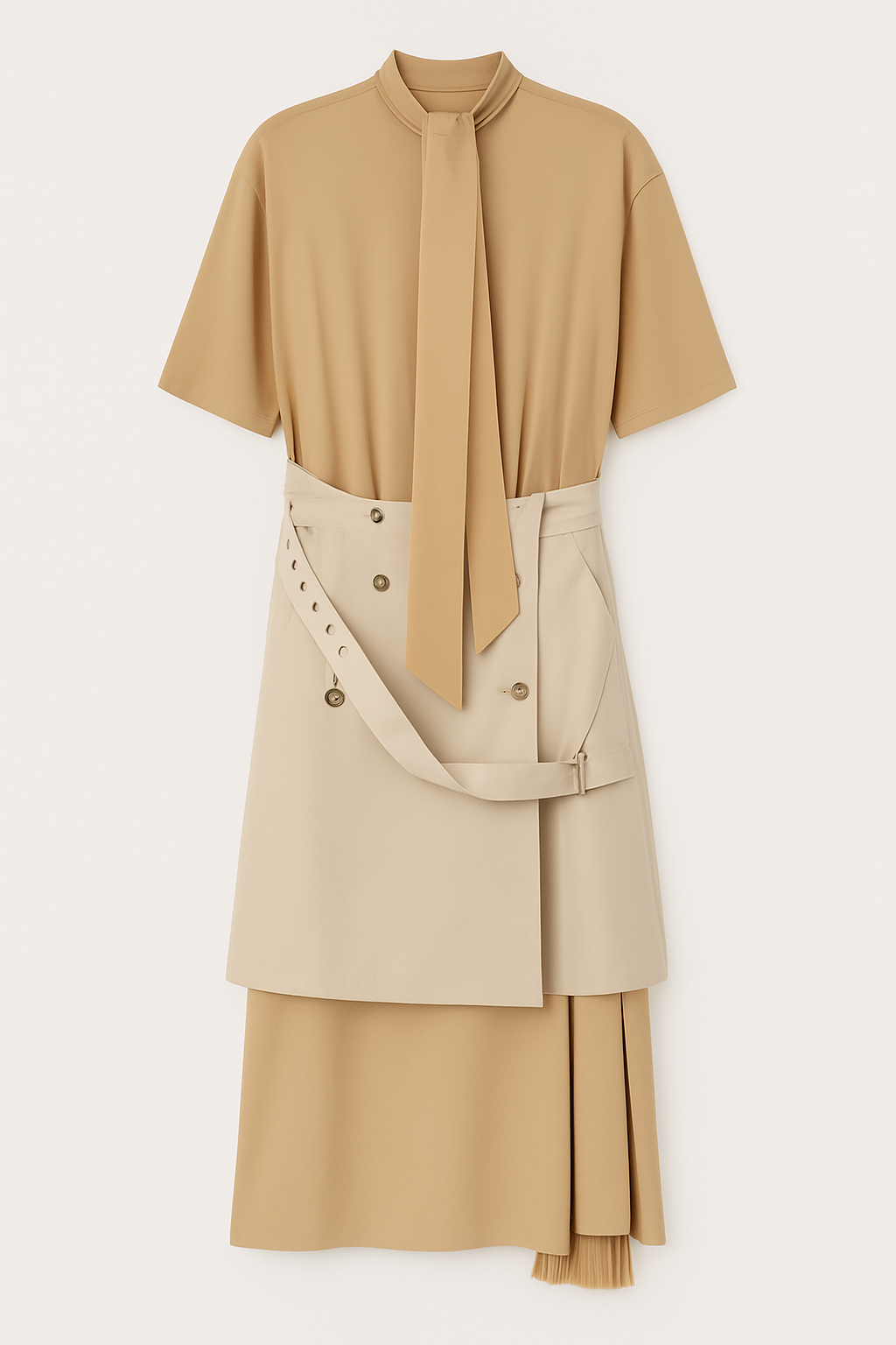 Deconstructed Khaki Dress