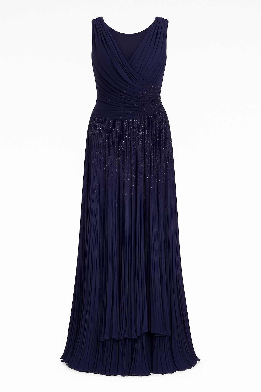 Navy Blue Beaded Gown