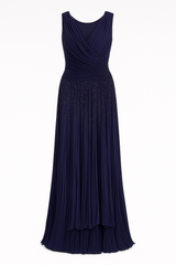 Navy Blue Beaded Gown