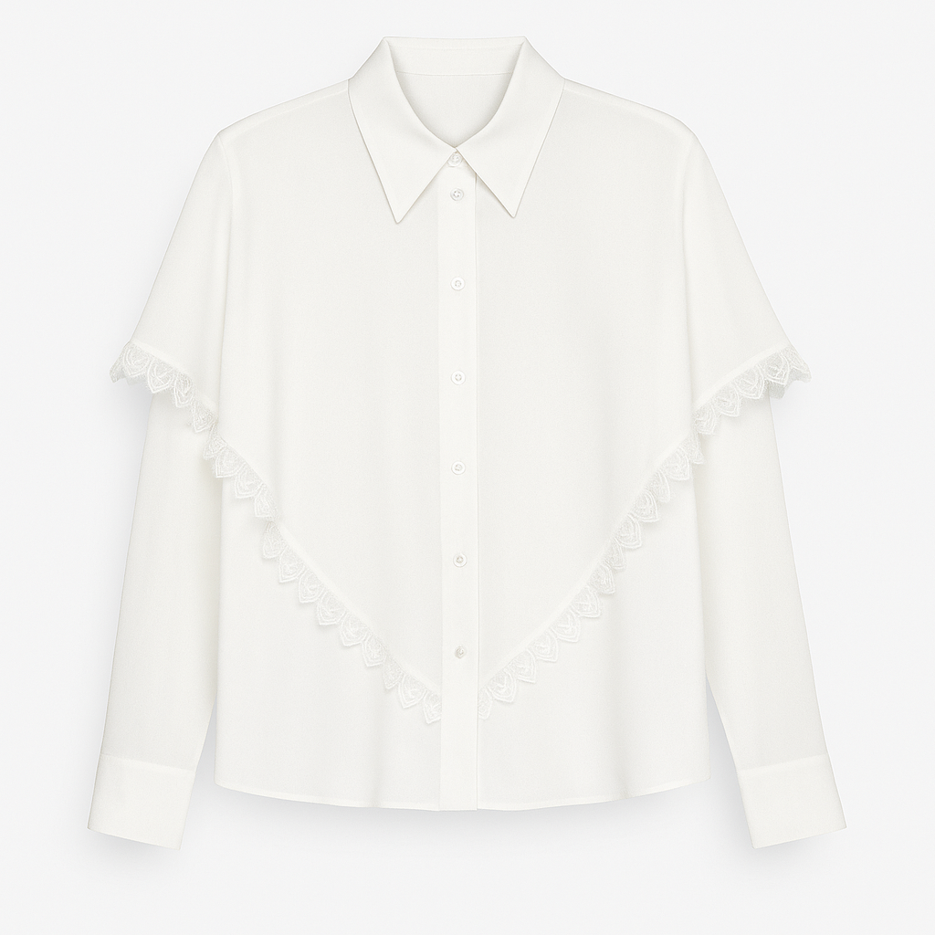 Knotted Heritage Cape Blouse in Silk