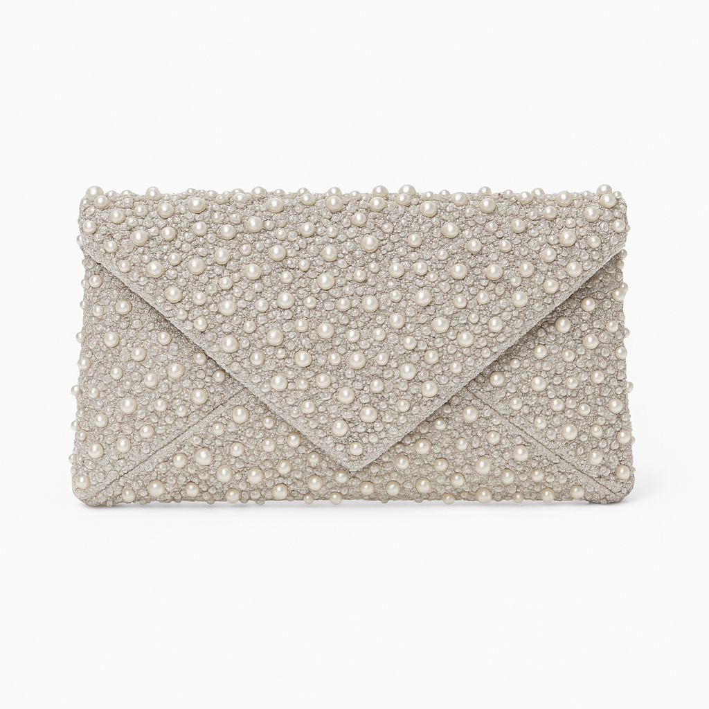 Envelope Pearly Jacquard Clutch Bag