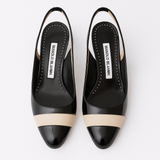 Black and White Sling Back Shoe (39.5)